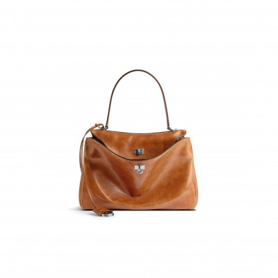 BALENCIAGA WOMEN'S RODEO HANDBAG MEDIUM IN TAN COWBOY 7897722ABP72753 (35*23.3*10.9cm)